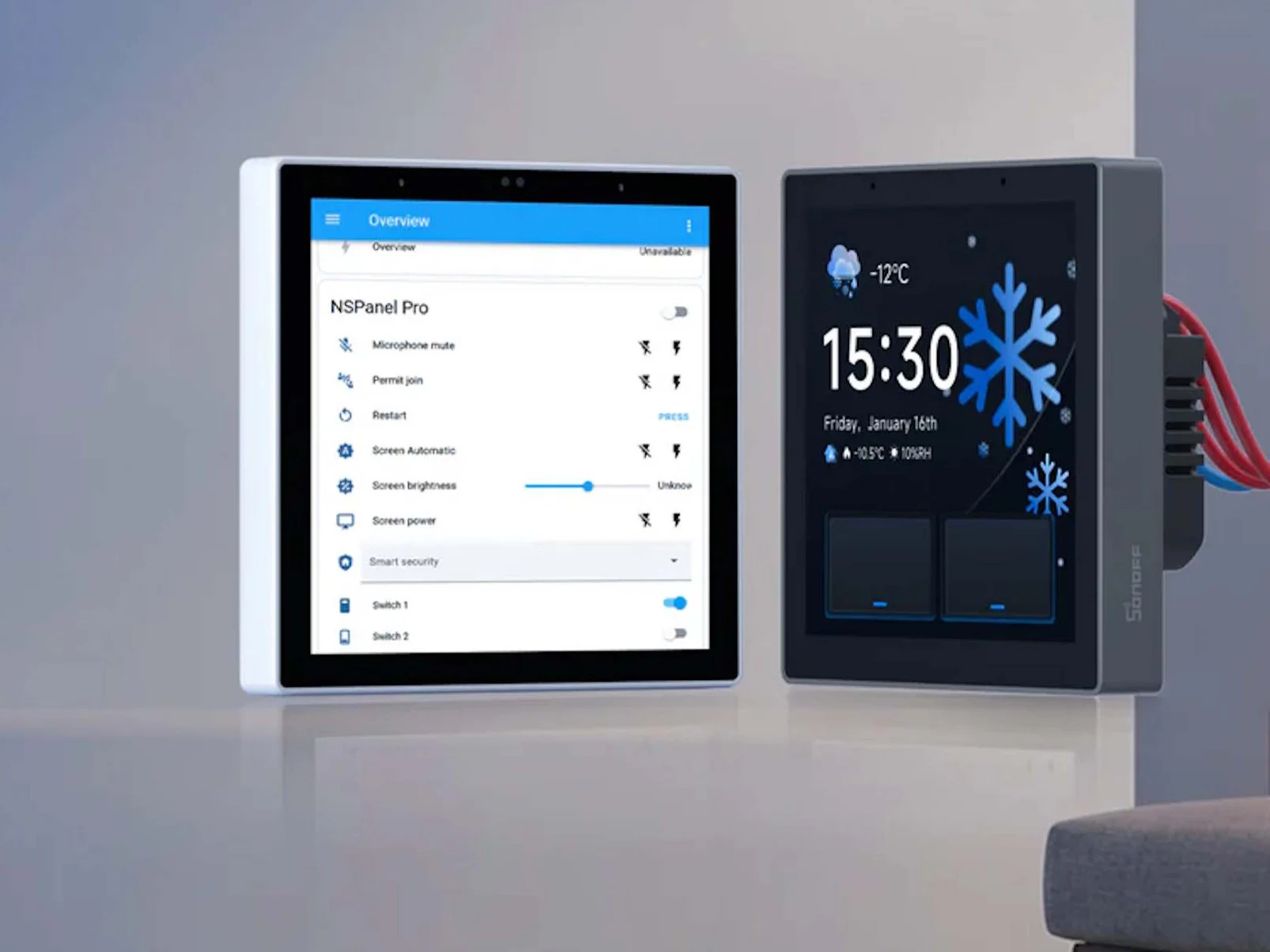 Smart Home Display with Microphone and Speaker Supporting Matter