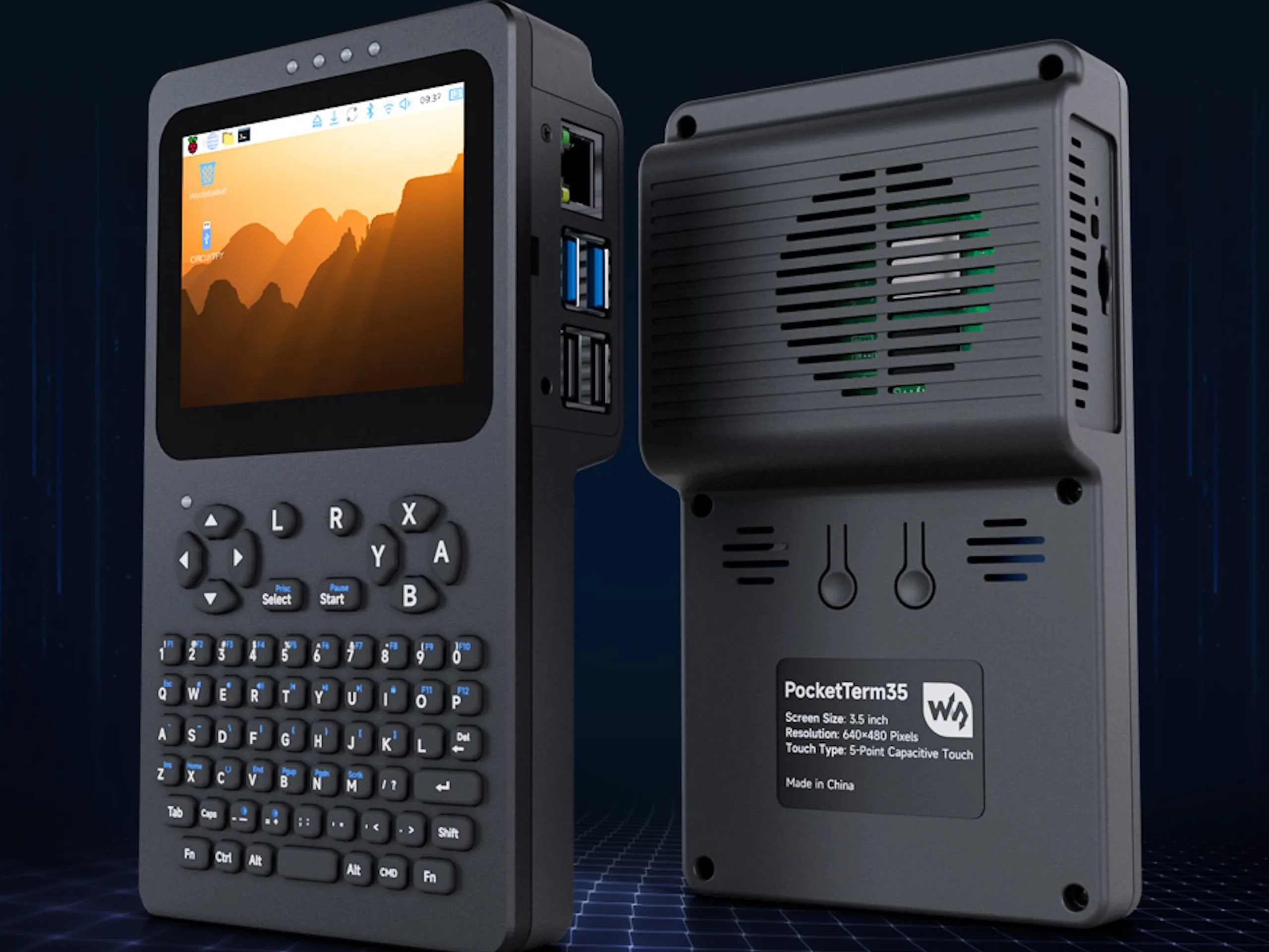 PocketTerm35 Handheld with Touchscreen, Keyboard & Raspberry Pi 5