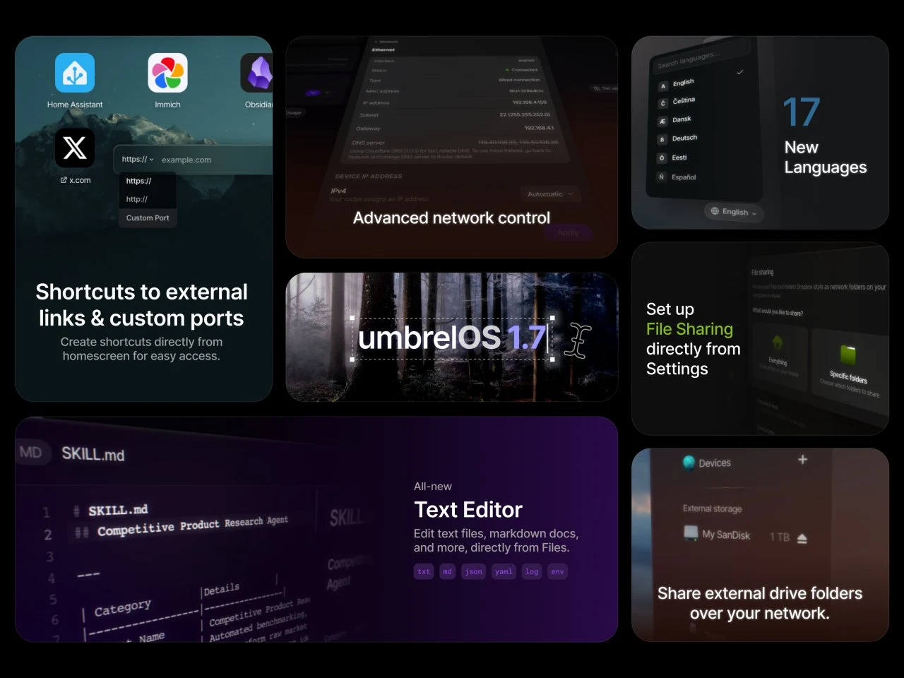 Debian-Based UmbrelOS 1.7.0 Includes Home Screen Shortcuts and New Translations