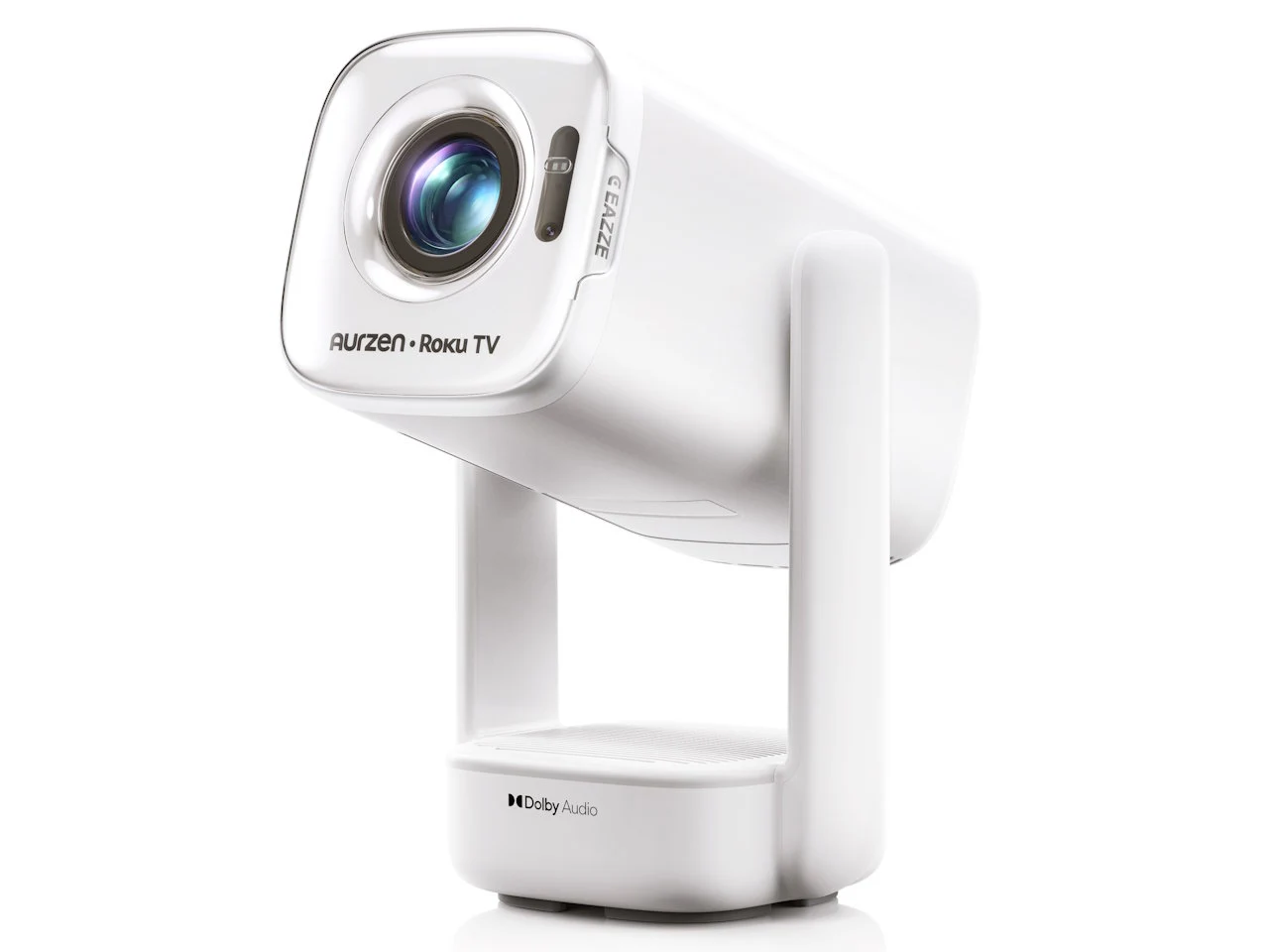 Aurzen Eazze D1R Air Projector with Roku TV OS, 300 Lumen Brightness, Power Bank Compatible