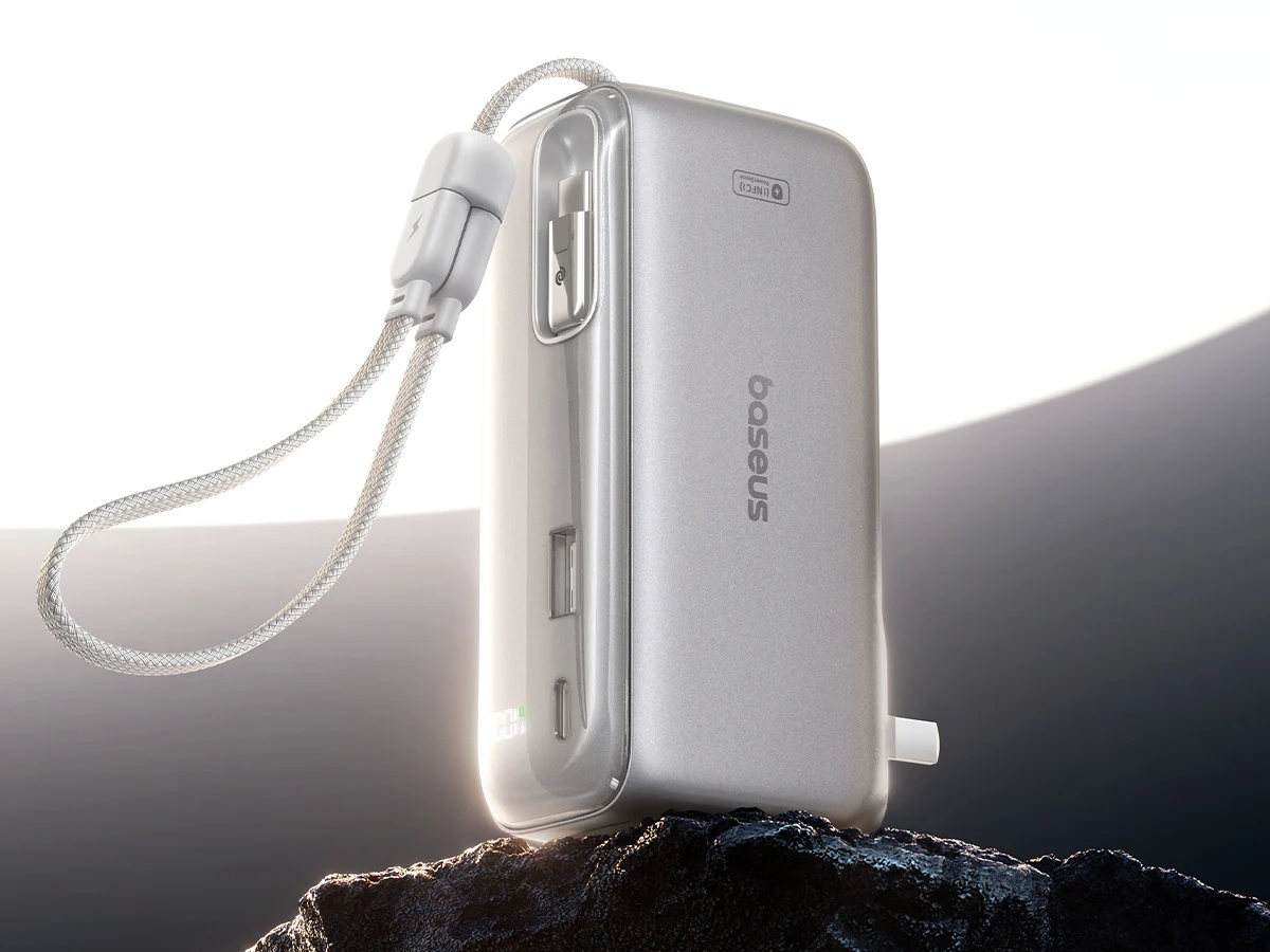 Baseus 3-in-1 Power Bank with Long Integrated USB-C Cable
