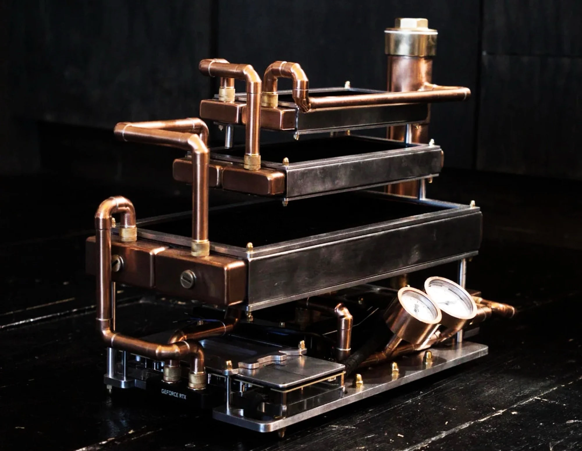 Steampunk Gaming PC Cools RTX 5080 Without a Fan