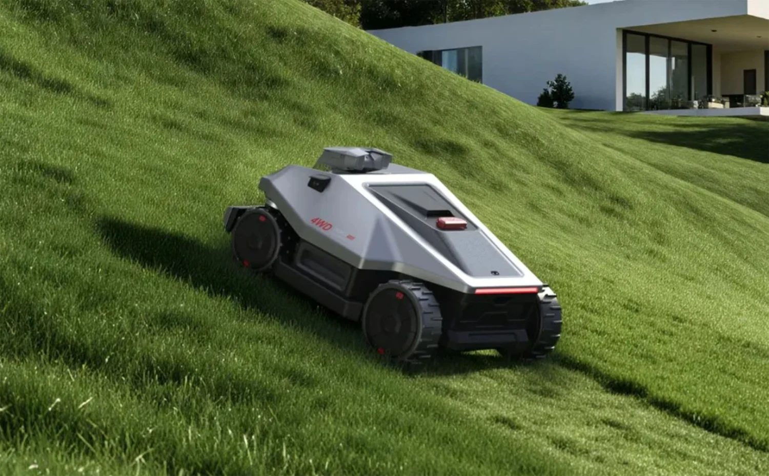 Cybertruck-Style Robotic Mower: AWD, Dual Mowing, 40% Off