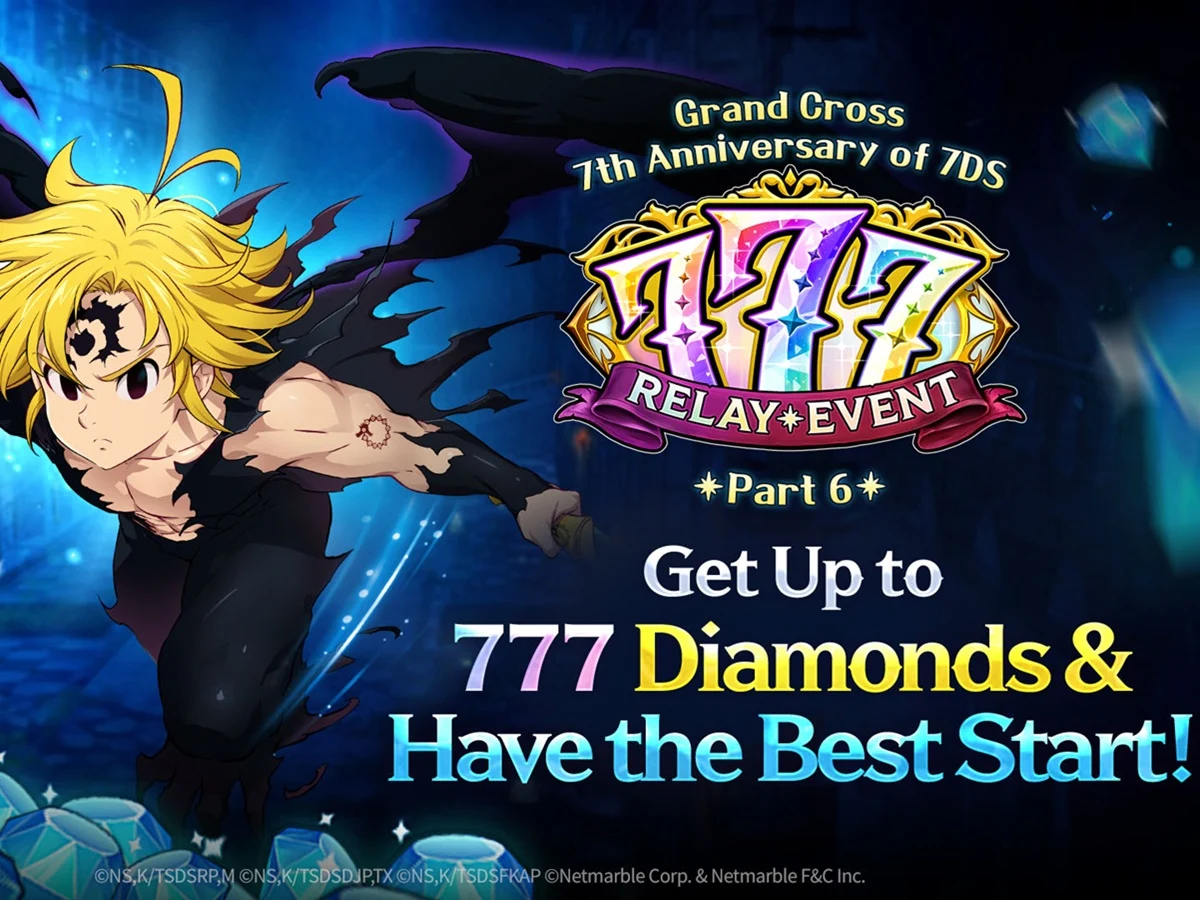 Seven Deadly Sins Grand Cross 7th Anniversary: Free Diamonds & Perfect 7 Rewards