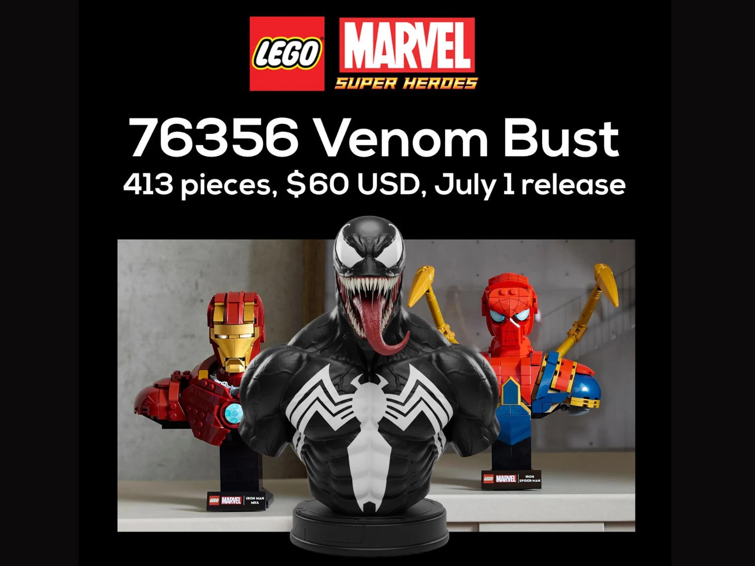 First LEGO Venom Bust with Tom Hardy Minifigure Leaks