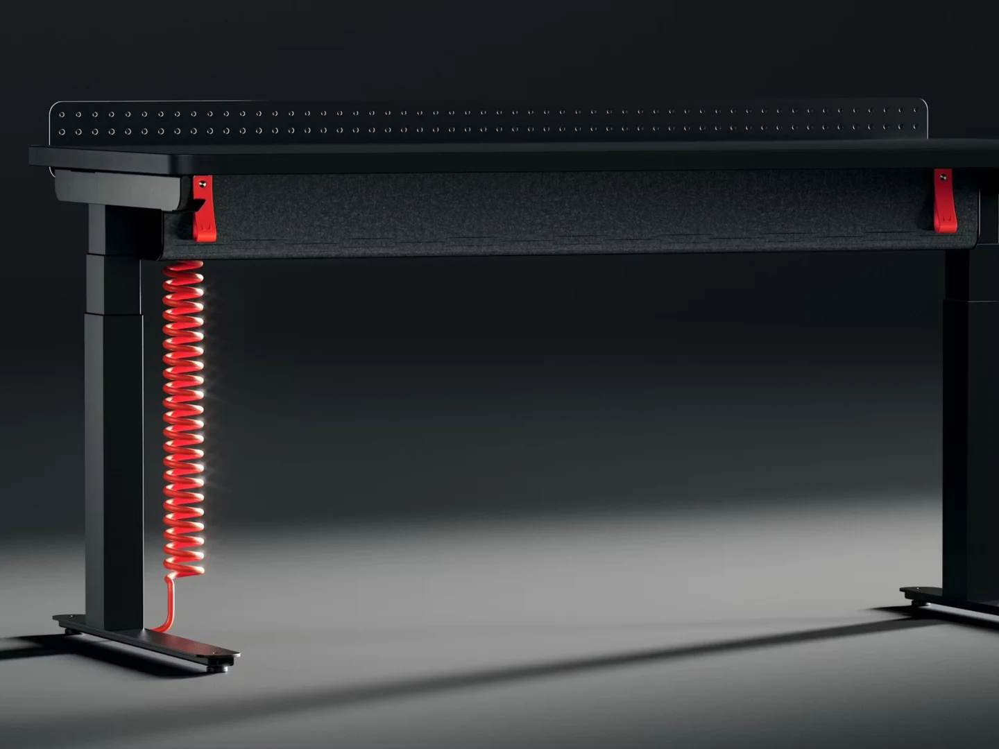 Herman Miller Coyl Gaming Desk: Height Adjust, Power Strip, Pegboard